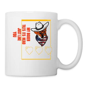 My Boxer tilts his Head just like you - Mug - white - Right