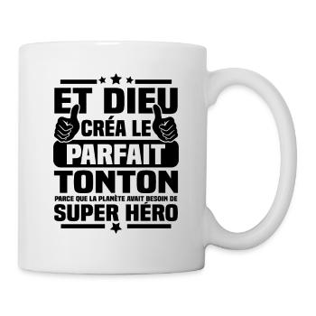 et dieu créa le tonton parfait - cadeau humour - Mug blanc - blanc - Droite