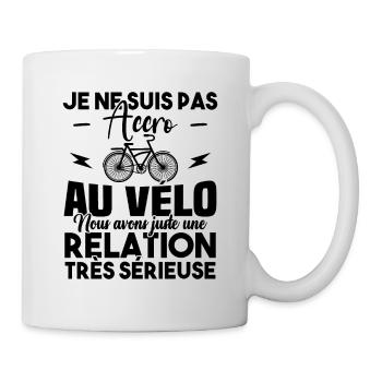 Je ne suis pas accro au vélo - Mug blanc - blanc - Droite