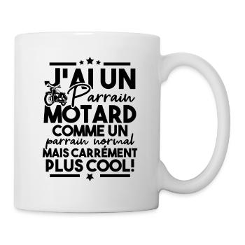 J ai un parrain motard comme un parrain normal - Mug blanc - blanc - Droite