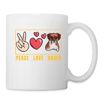 Peace Love Boxer - Mug blanc - blanc - Droite