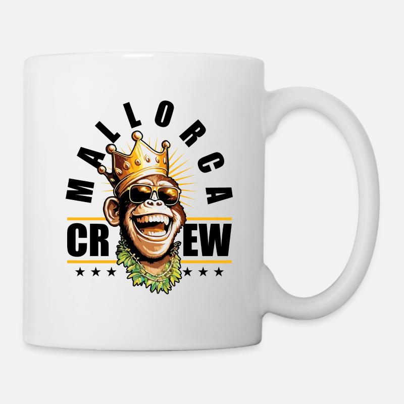 Mallorca Crew König Affe Party Spruch - Tasse - Weiß