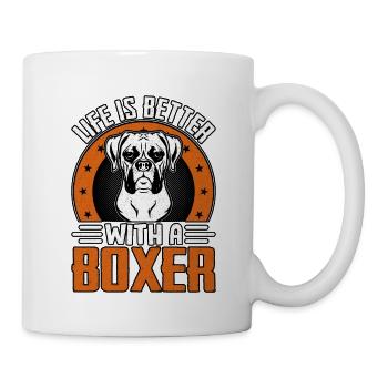 La vie est meilleure avec un boxeur - Mug blanc - blanc - Droite