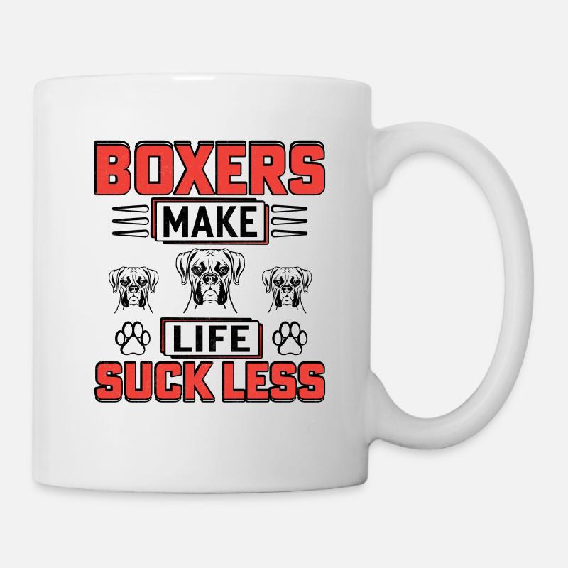 Les boxeurs rendent la vie moins sucée - Mug blanc - blanc