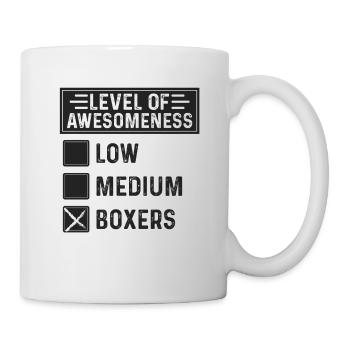 Level of awesomeness Boxer - Tasse - Weiß - Rechts