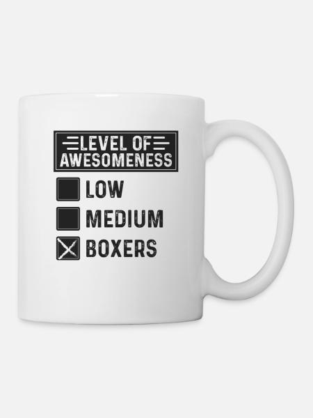 Niveau de génialité Boxer - Mug blanc - blanc