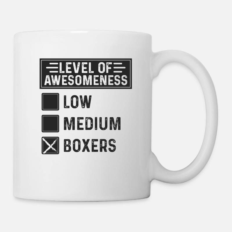 Niveau de génialité Boxer - Mug blanc - blanc