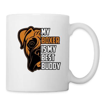 My boxer is my best buddy - Mug - white - Right