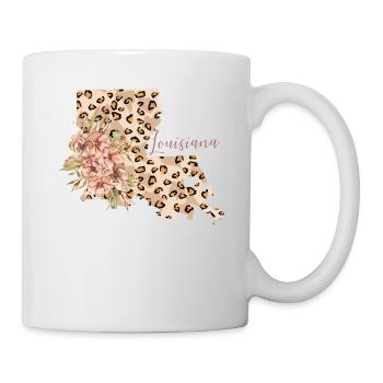 Carte du motif léopard de Louisiane - Mug blanc - blanc - Droite