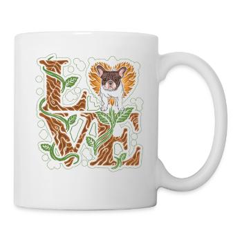 Amour bouledogue français - Mug blanc - blanc - Droite