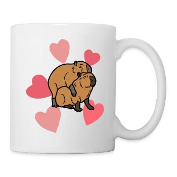 Capybara amoureuse - Mug blanc - blanc - Droite
