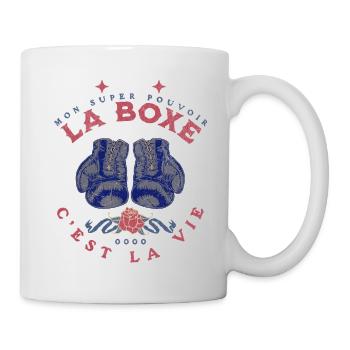 "Mon pouvoir? La Boxe, ma vraie passion!" - Mug blanc - blanc - Droite