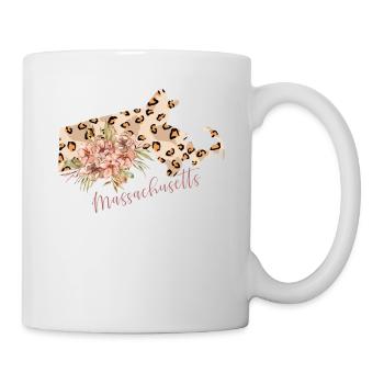 Carte du léopard du Massachusetts - Mug blanc - blanc - Droite