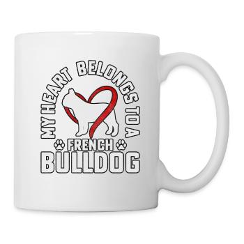 My heart belongs to a French Bulldog - Tasse - Weiß - Rechts