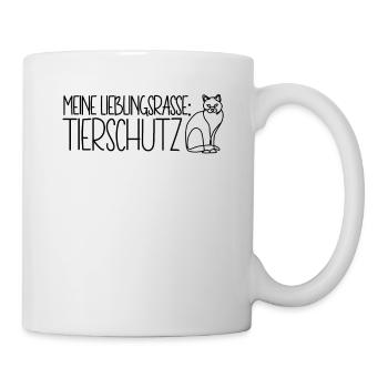 Tierschutz Katze Meine Lieblingsrasse Tierschutz - Tasse - Weiß - Rechts