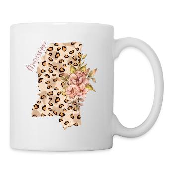 Mississippi Leopard Pattern Map Leo - Mug - white - Right