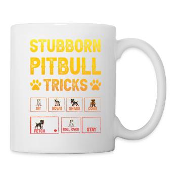 Astuces de pitbull tenaces - Mug blanc - blanc - Droite