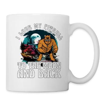 J’aime mon pitbull à la lune et retour - Mug blanc - blanc - Droite