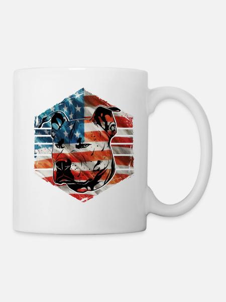 Pitbull USA - Tasse - Weiß
