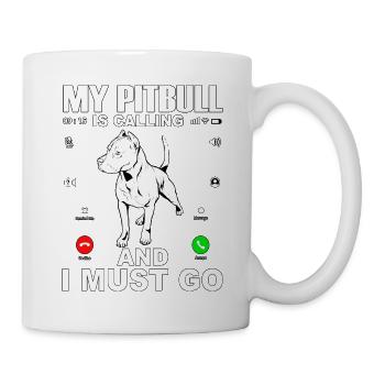 Mon Pitbull m’appelle et je dois partir - Mug blanc - blanc - Droite