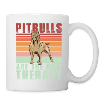 Pitbulls are the best Therapy - Mug - white - Right