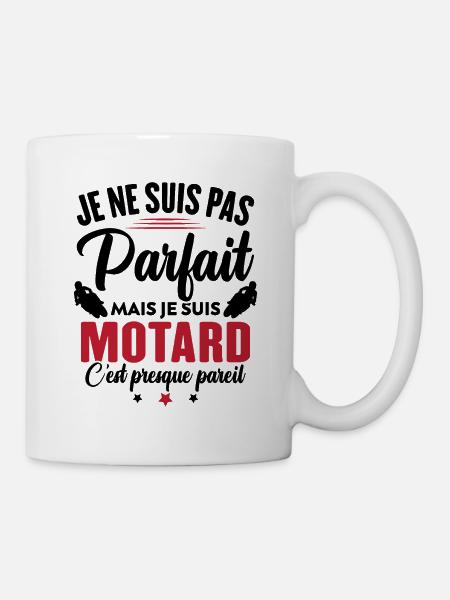 Je ne suis pas parfait mais je suis motard - Mug blanc - blanc
