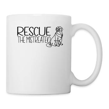 Save the abused dog rescue - Mug - white - Right