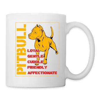 Pitbull loyal doux câlin amical affectueux - Mug blanc - blanc - Droite