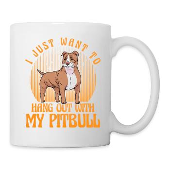 Je veux juste passer du temps avec mon Pitbull - Mug blanc - blanc - Droite