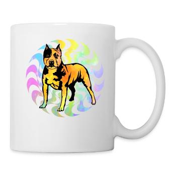 Pitbull Rétro - Mug blanc - blanc - Droite