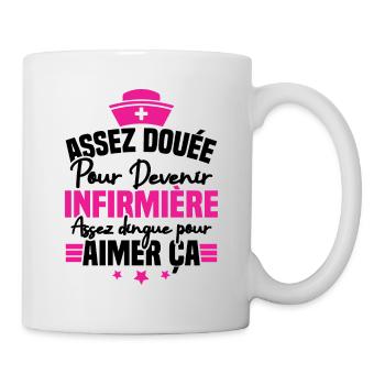 Assez douée pour devenir infirmière - Mug blanc - blanc - Droite