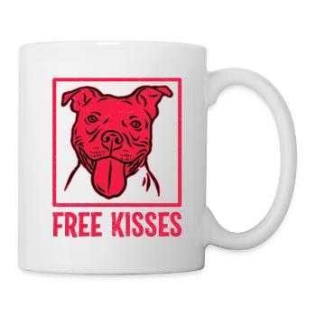 Bisous gratuits Pitbull - Mug blanc - blanc - Droite