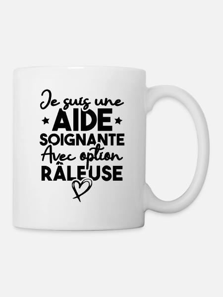 Je suis une aide-soignante avec option râleuse - Mug blanc - blanc
