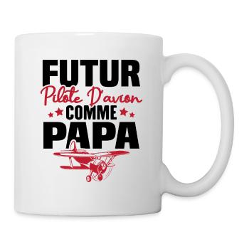 Futur Pilote d'avion comme Papa - Mug blanc - blanc - Droite