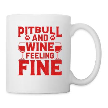 Pitbull et vin se sentent bien - Mug blanc - blanc - Droite
