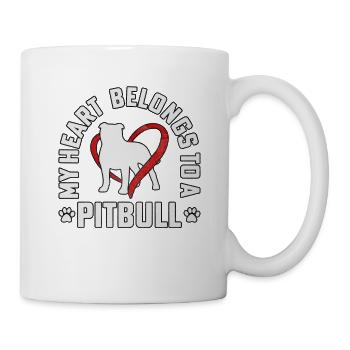 Mon cœur appartient à un pitbull - Mug blanc - blanc - Droite