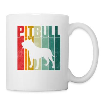 Pitbull Rétro - Mug blanc - blanc - Droite