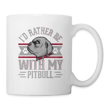 Je préfère être avec mon Pitbull - Mug blanc - blanc - Droite