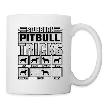 Stubborn pitbull tricks - Tasse - Weiß - Rechts