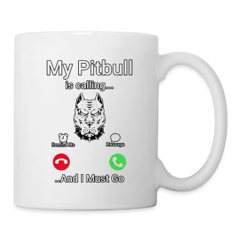 Mon Pitbull m’appelle et je dois partir - Mug blanc - blanc - Droite