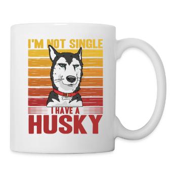 Je ne suis pas célibataire J’ai un Husky - Mug blanc - blanc - Droite