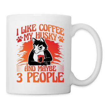 I like coffee my husky and maybe 3 people - Mug - white - Right