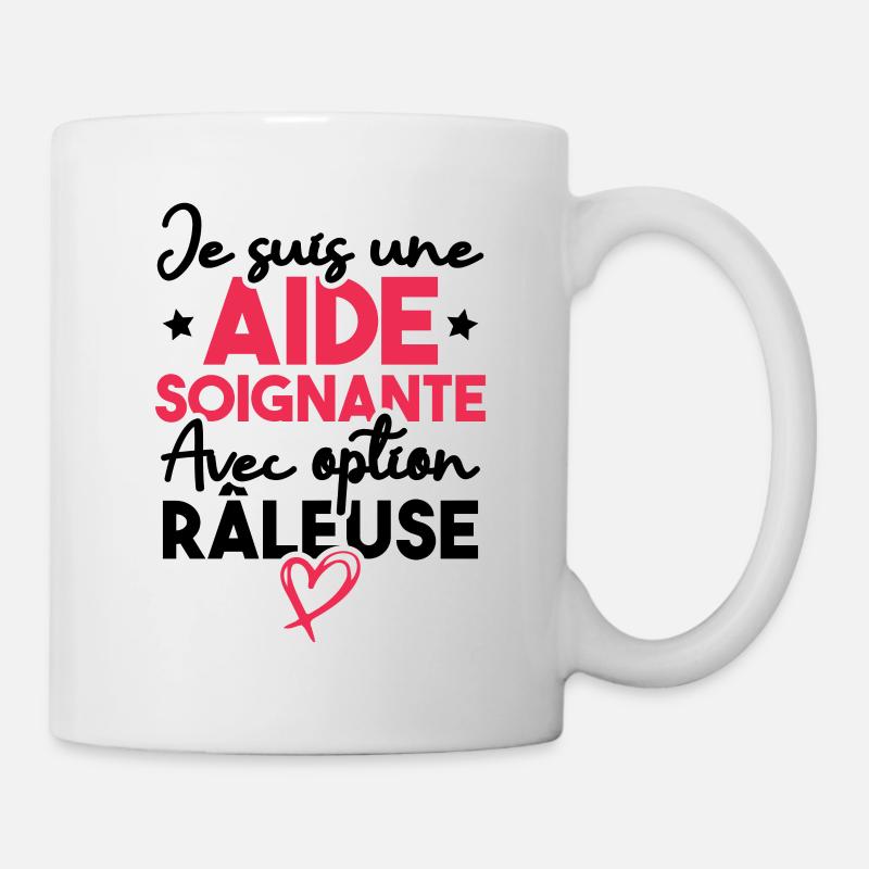 Je suis une aide-soignante avec option râleuse - Mug blanc - blanc