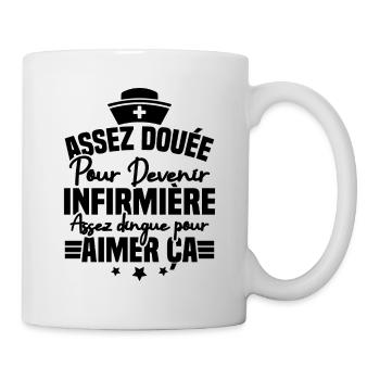 Assez douée pour devenir infirmière - Mug blanc - blanc - Droite