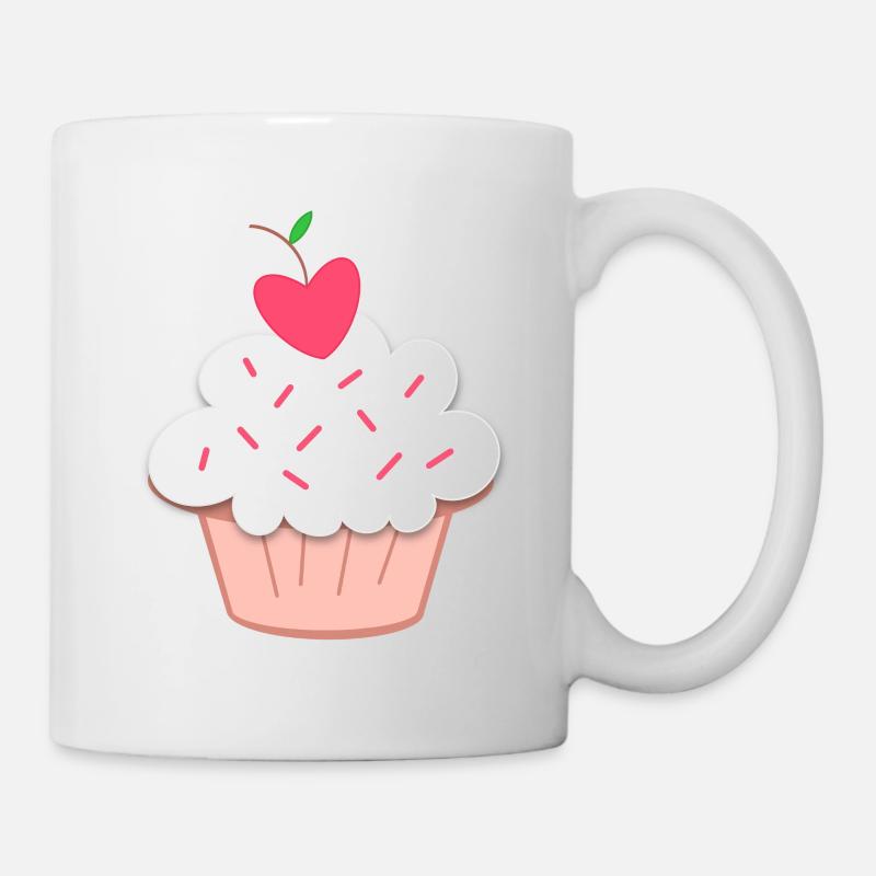 Süßer Cupcake, Süßigkeiten, Dessert - Tasse - Weiß
