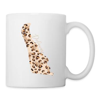 Carte des motifs de léopards État du Delaware - Mug blanc - blanc - Droite