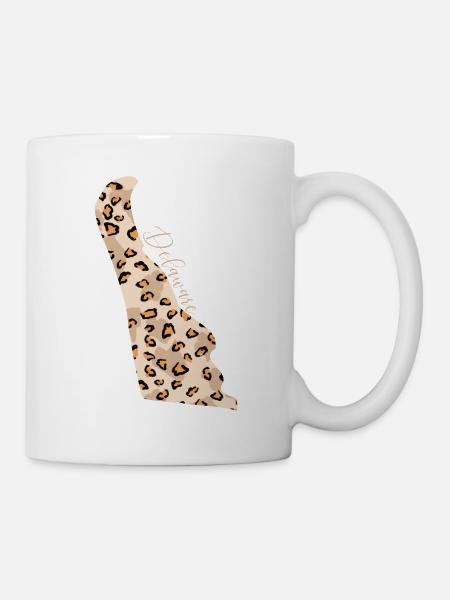 Leopard-muster Karte Staat Delaware - Tasse - Weiß