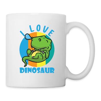 Ich liebe Dinosaurier - Schlafender T-Rex animiert - Tasse - Weiß - Rechts
