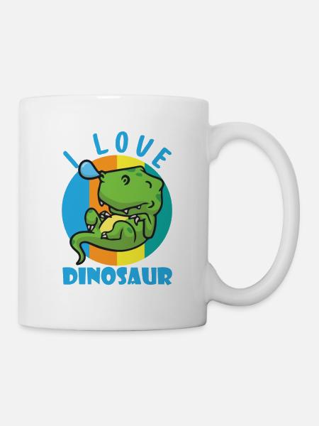 I Love Dinosaurs - Sleeping T-Rex Animated - Mug - white