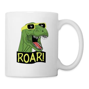 Ich liebe Dinosaurier - ROAR! T-Rex animiert - Tasse - Weiß - Rechts